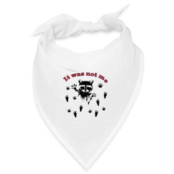 Racoon/Waschbär - Bandana Dreieckstuch - Weiß - Vorne