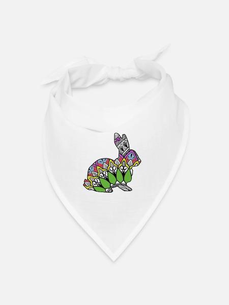 Kaninchen - Bandana Dreieckstuch - Weiß