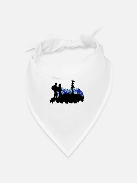 Berg Wandern - Wanderer - Bandana Dreieckstuch - Weiß
