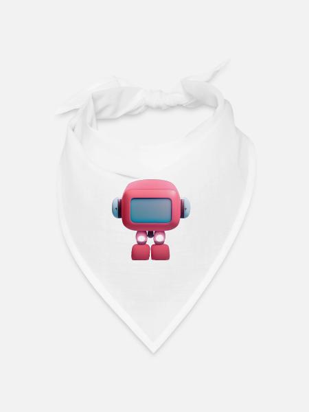 Kleiner Roboter - Bandana Dreieckstuch - Weiß