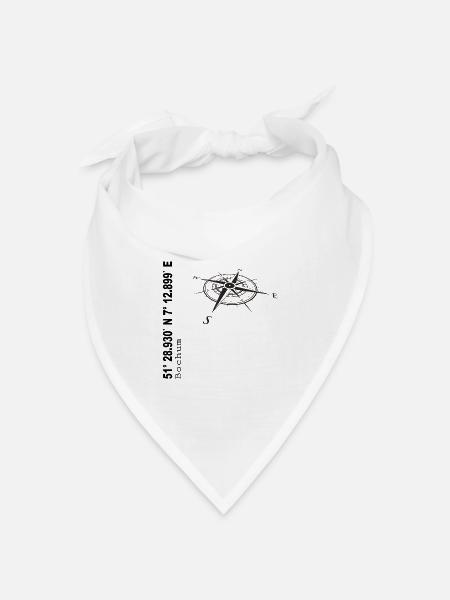 Koordinaten Bochum - Bandana Dreieckstuch - Weiß