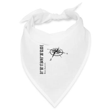 Koordinaten Bocholt - Bandana Dreieckstuch - Weiß - Vorne