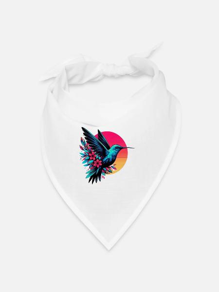 Kolibri - Bandana Dreieckstuch - Weiß