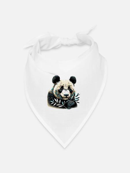 Panda - Bandana Dreieckstuch - Weiß