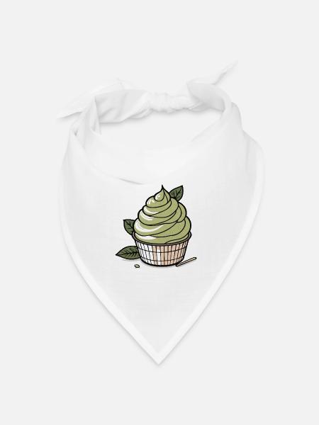 Matcha - Grüntee - Bandana Dreieckstuch - Weiß