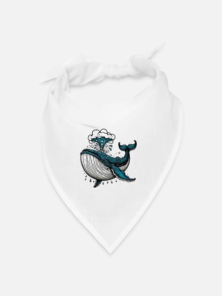Wal - Bandana Dreieckstuch - Weiß
