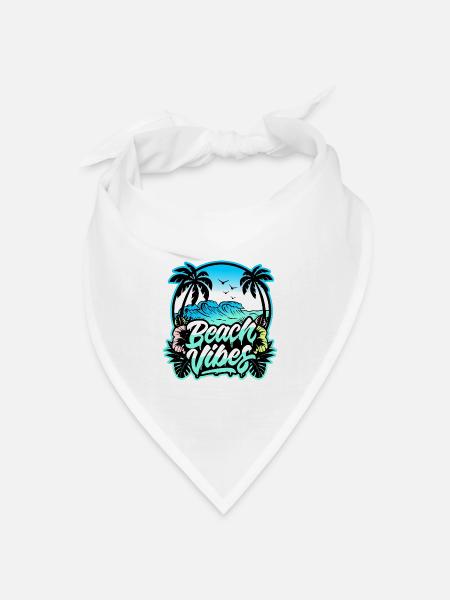 Strandstimmung 🌊 - Bandana Dreieckstuch - Weiß