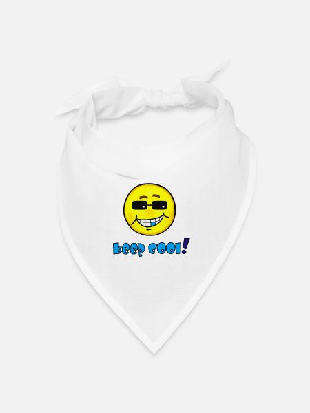 Keep cool - Lustiges Emoticon mit Sonnenbrille  - Bandana Dreieckstuch - Weiß