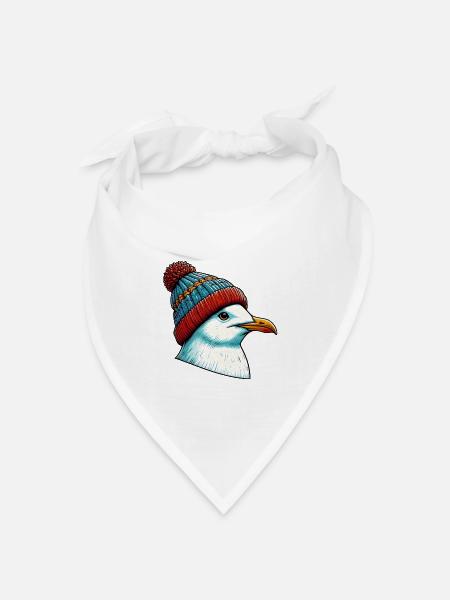 Möwe - Bandana Dreieckstuch - Weiß