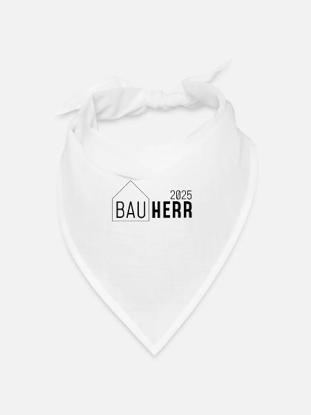 Bauherr 2025 - mit Haus - Bandana Dreieckstuch - Weiß