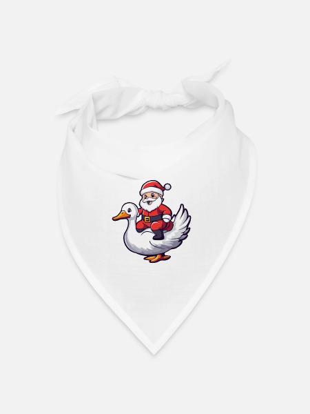 Gans Weihnachtsmann Cartoon - Bandana Dreieckstuch - Weiß