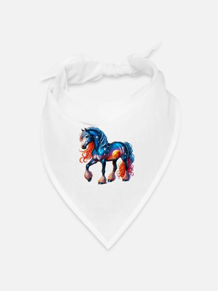 Pferd - Bandana Dreieckstuch - Weiß
