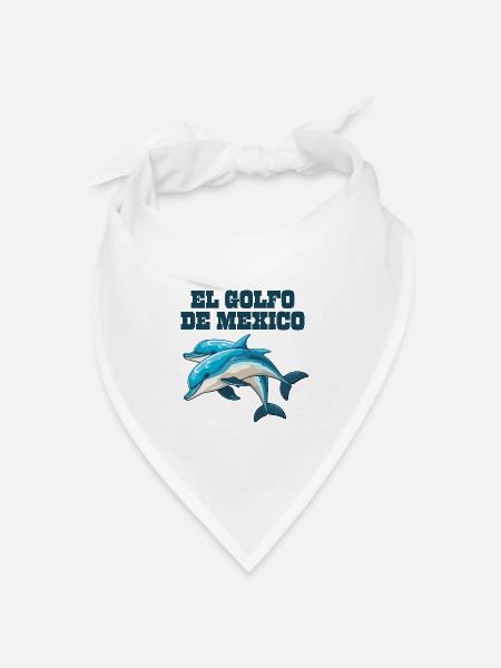 El Golfo De México Dolphin Gulf Of Mexico - Bandana Dreieckstuch - Weiß