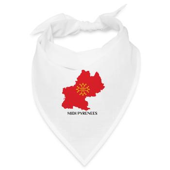 Karte der Midi-Pyrénées - Bandana Dreieckstuch - Weiß - Vorne