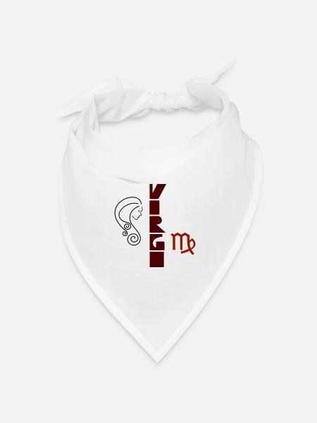 Jungfrau Design von Cean - Bandana Dreieckstuch - Weiß