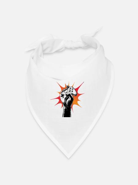 Gamer Power Controller Motiv - Bandana Dreieckstuch - Weiß