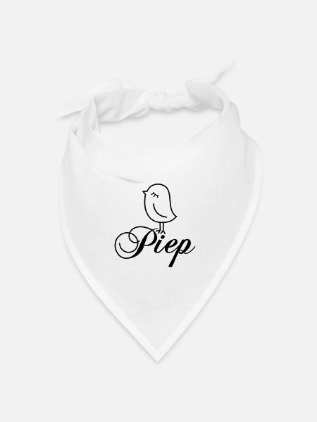 Spatz Piep – Piepmatz Vogel Cartoon Motiv - Bandana Dreieckstuch - Weiß