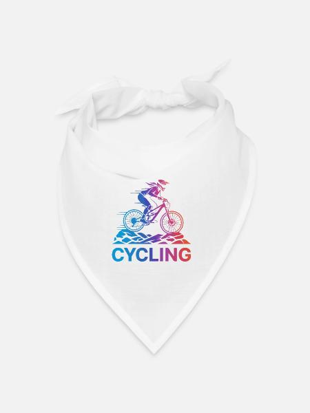Steigungsradfahrer auf rauem Trail - Bandana Dreieckstuch - Weiß
