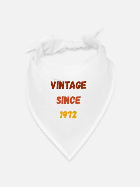 1972 Geburtstag - Vintage since 1972 - Bandana Dreieckstuch - Weiß