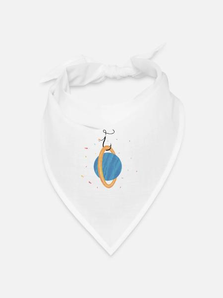 Planet am Haken (3/3) - Bandana Dreieckstuch - Weiß