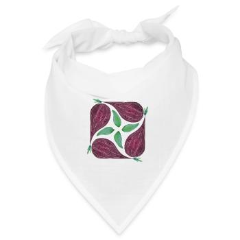 Rote Zwiebel Muster - Bandana Dreieckstuch - Weiß - Vorne