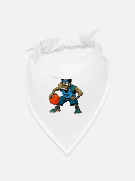 Basketball Rapper Hip Hop - Bandana Dreieckstuch - Weiß