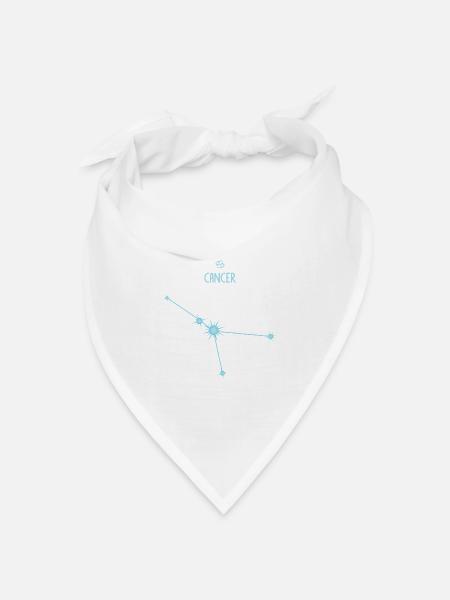 Krebs-Sternzeichen Sternbild Pastellblau - Bandana Dreieckstuch - Weiß