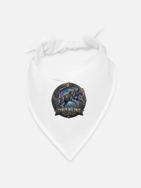 Cyber-Wildnis Panther - Bandana Dreieckstuch - Weiß