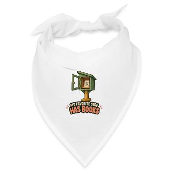 Mein Lieblingshalt hat Bücher - Bandana Dreieckstuch - Weiß - Vorne