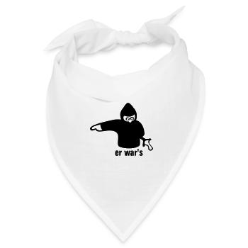 er war's - links - Bandana Dreieckstuch - Weiß - Vorne