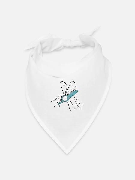 insect mosquito Mücke Mückenplage Stich - Bandana Dreieckstuch - Weiß