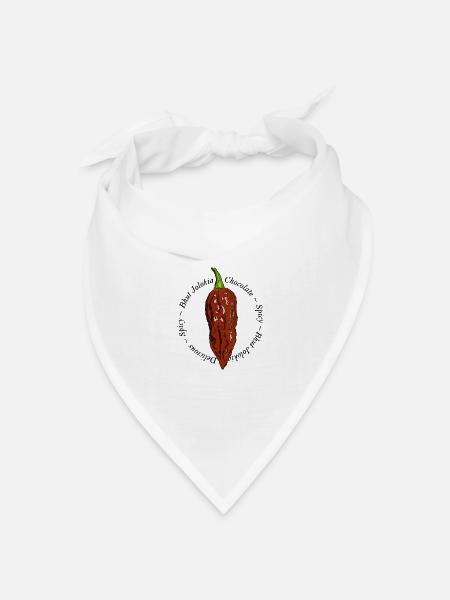 Bhut Jolokia Chocolate Chili Chilli Ghost Pepper - Bandana Dreieckstuch - Weiß