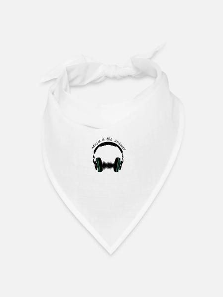 Musik ist die Antwort - Bandana Dreieckstuch - Weiß