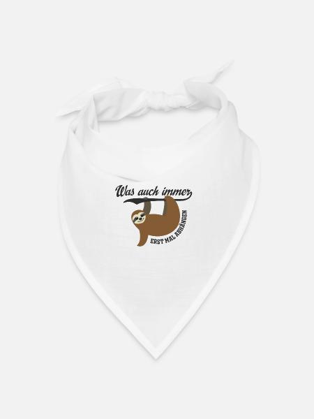 Faultier - Bandana Dreieckstuch - Weiß
