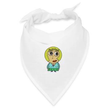 Rundkopf Frau Comicfigur blond Blondine Hübsch wtf - Bandana Dreieckstuch - Weiß - Vorne