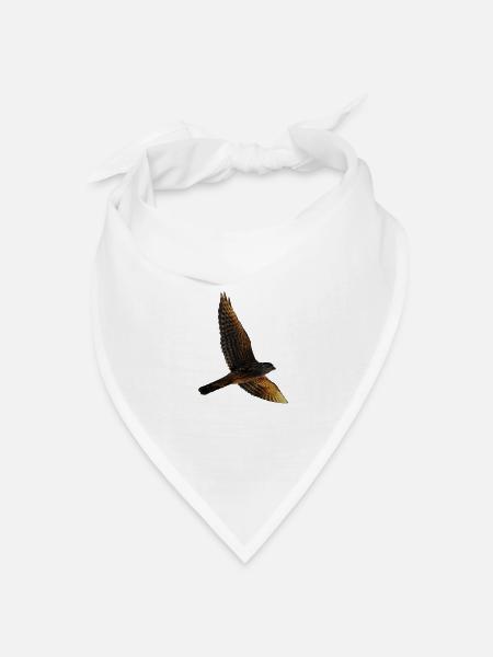 Falke fliegt. Greifvogel - Bandana Dreieckstuch - Weiß
