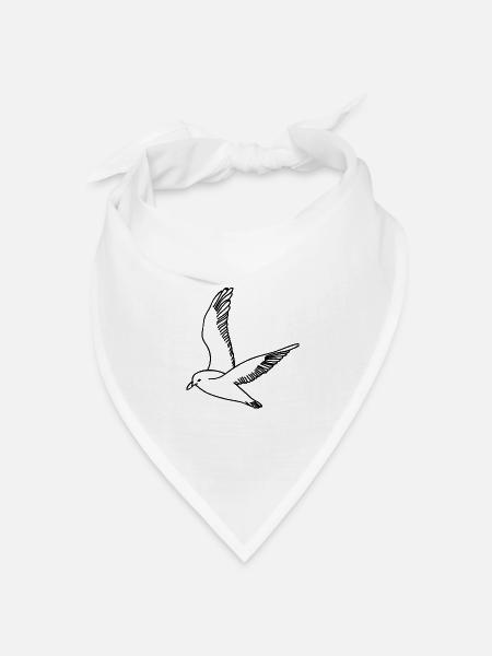 Möwe - Bandana Dreieckstuch - Weiß