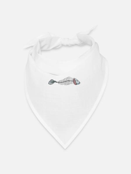 Fisch - Bandana Dreieckstuch - Weiß
