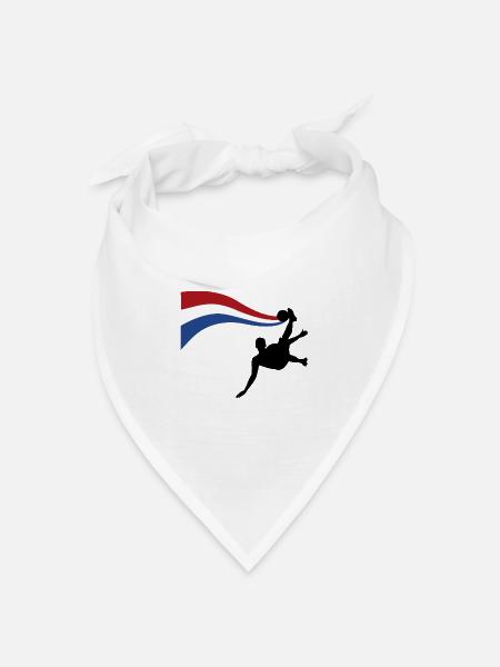 Fallrückzieher Fussball Niederlande Shirt - Bandana Dreieckstuch - Weiß