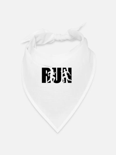 Run, Laufen, Läufer - Bandana Dreieckstuch - Weiß