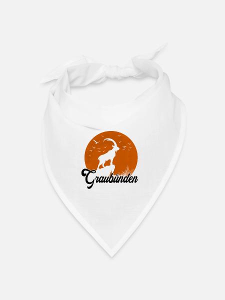 Graubinden Mondsilhouette - Bandana Dreieckstuch - Weiß