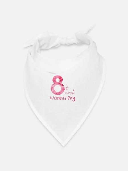 00039 8M Blumen - Bandana Dreieckstuch - Weiß