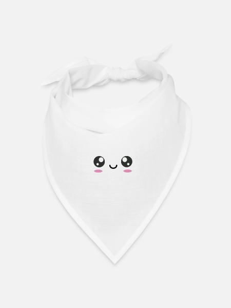 Gesicht Lächeln Lächeln - Bandana Dreieckstuch - Weiß