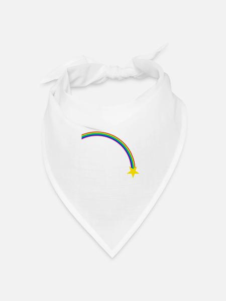 Regenbogen - Bandana Dreieckstuch - Weiß
