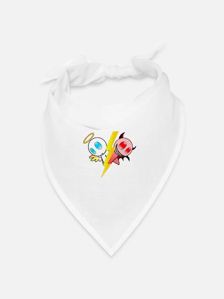 Engel oder Teufel. Gut oder böse. Lieb oder frech - Bandana Dreieckstuch - Weiß