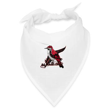 Roter Fliegenfallenvogel - Bandana Dreieckstuch - Weiß - Vorne