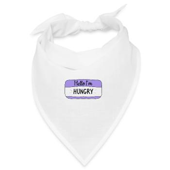 Hallo, ich bin hungrig, lustiges T-Shirt - Bandana Dreieckstuch - Weiß - Vorne