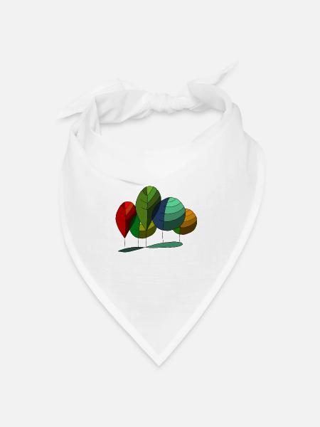Bäume - Bandana Dreieckstuch - Weiß