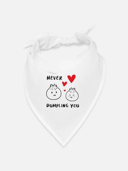 Dumpling Pärchen - Bandana Dreieckstuch - Weiß