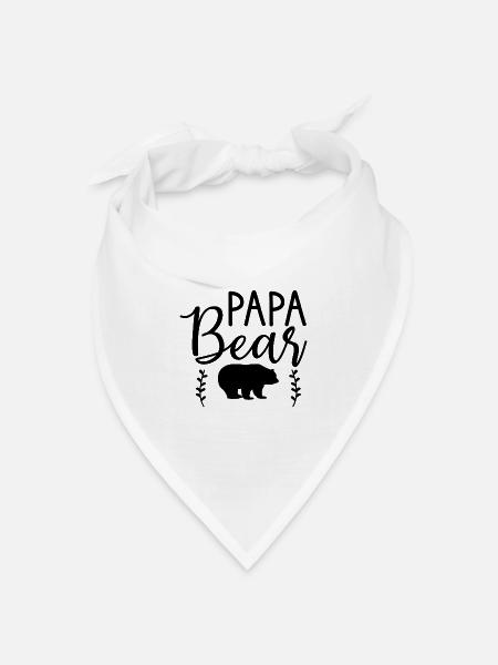 papa bear illu - Bandana Dreieckstuch - Weiß